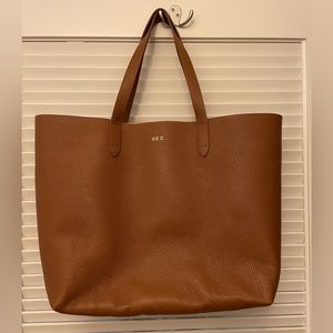 Cuyana Leather Tote Bag in Cognac